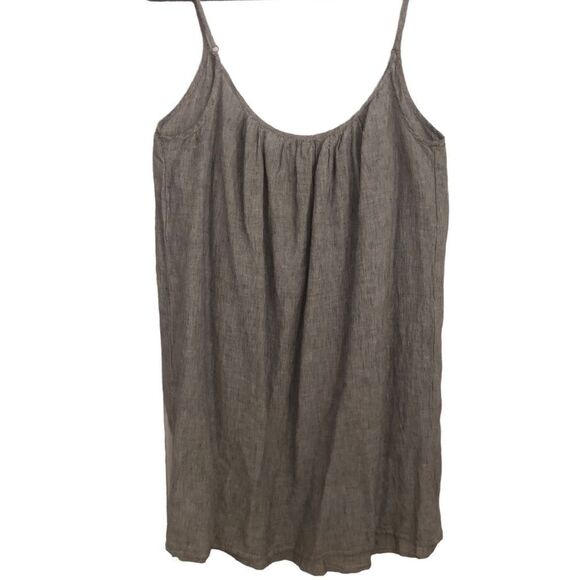 Soft Joie 100% Linen Striped Spaghetti Strap Tunic Top Size Large - Picture 3 of 5